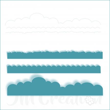 Stanzschablone - Wolken-Ziegel-Büttenrand